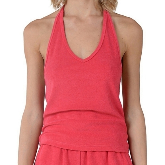 New Molly Bracken Lili Sidonio Terry Tank Top Halter Top Cotton Tank Size Large - Picture 1 of 11